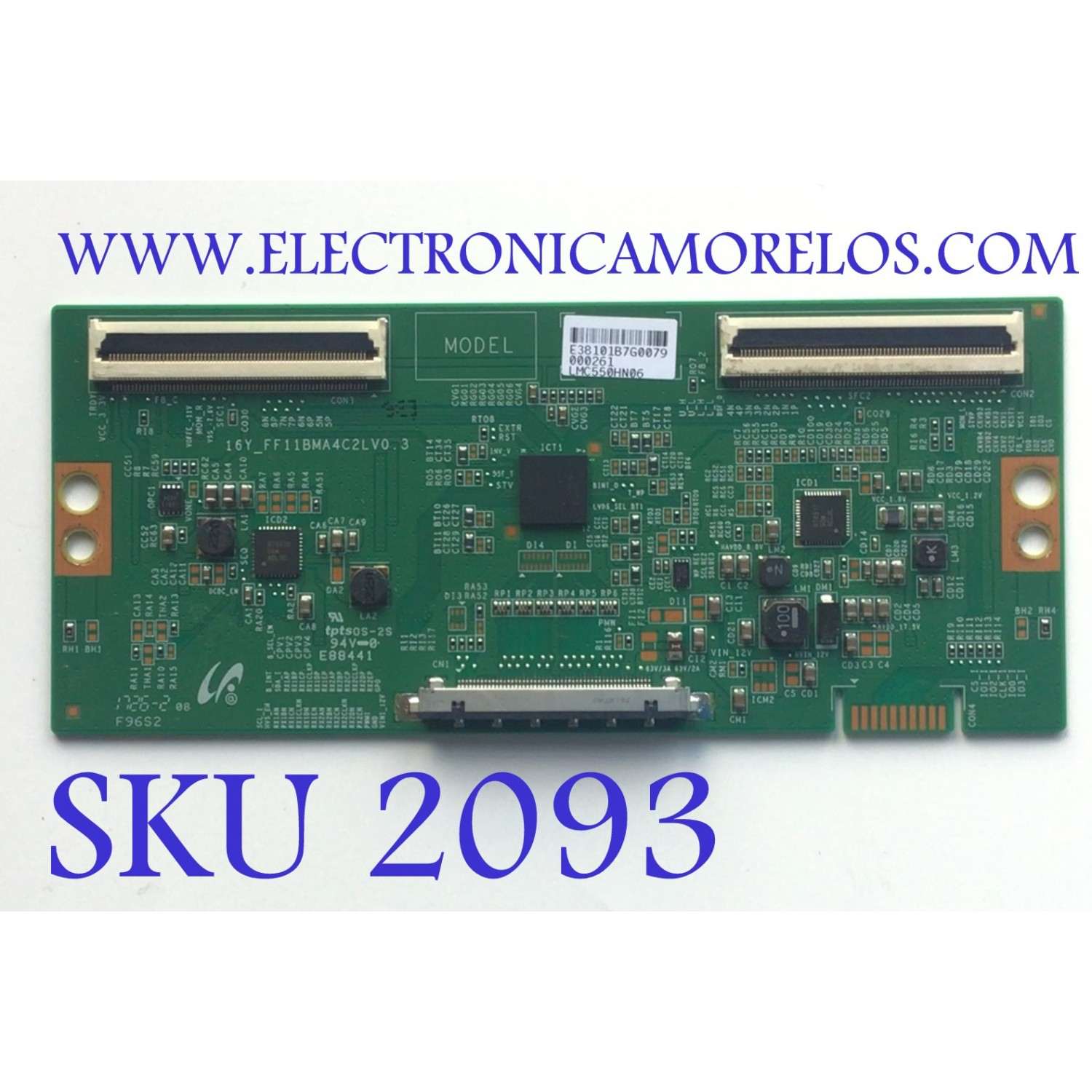 T-CON PARA TV JVC / NUMERO DE PARTE LJ94-38101B / 16Y_FF11BMA4C2LV0.3 / 32101B / PANEL C140-A550N-N02G / MODELO SI55FS